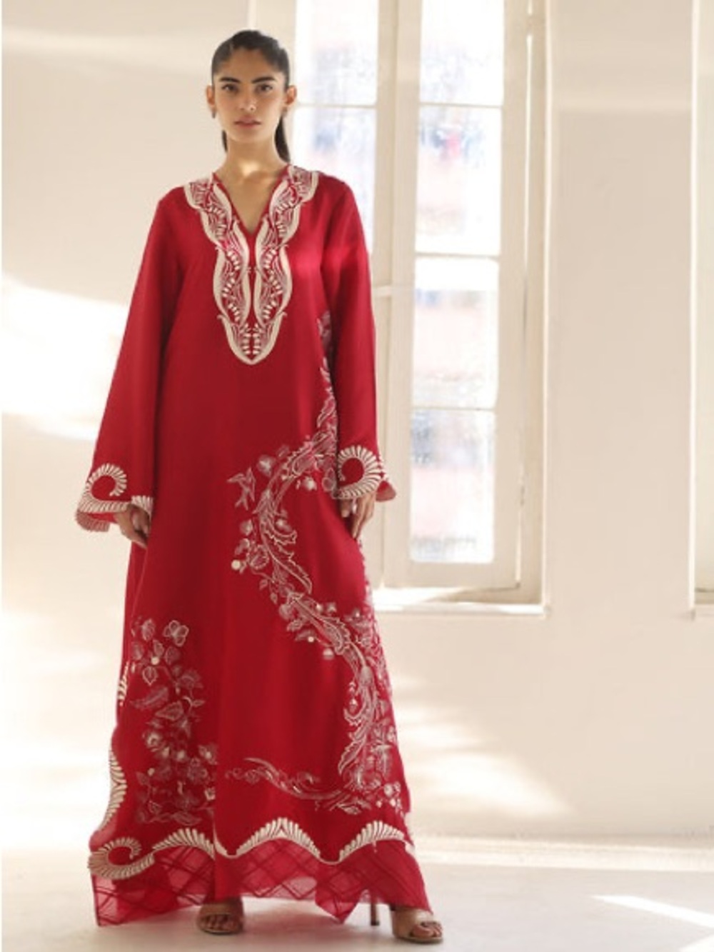 Elegant Red kaftaan style sania maskatiya dress